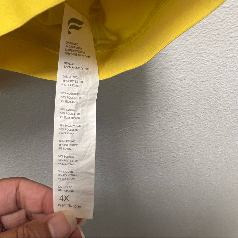 Fabletics Yellow Live In Racerback Bralette Size 4X - Picture 3 of 5